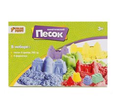 Кинетический песок Color Puppy 750 гр 4 формочки 5 цв.