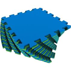 Коврик-пазл Eco-cover цвет: синий/зеленый (16 дет.) 100 х 100 см