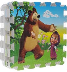 Коврик-пазл Играем Вместе Маша и Медведь (8 дет.) 126 х 63 см
