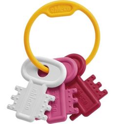 Развивающая игрушка Chicco Ключи на кольце (розовые), 8 см