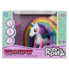 Интерактивная игрушка 1Toy Робо-единорог, белый/розовый