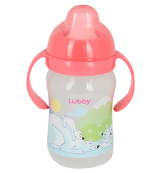 Поильник-непроливайка Lubby Веселые животные с твердым носиком, с 6 месяцев