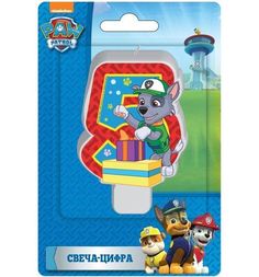 Фигурная свеча-цифра Paw Patrol № 5 8 см