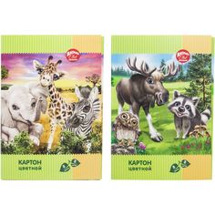 Цветной картон А4 8 листов Action Animal Club Action!