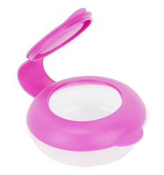 Контейнер для еды Mam Snack box с малиновой крышкой