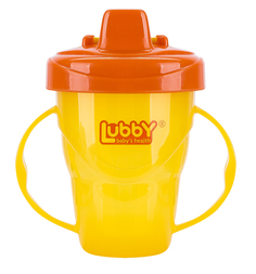 Поильник-непроливайка Lubby Классика с ручками и твердым носиком, от 6 мес