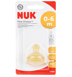 Соска Nuk First Choice Plus M, латекс, с рождения