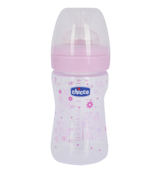 Бутылочка Chicco Wellbeing Girl полипропилен с рождения, 150 мл