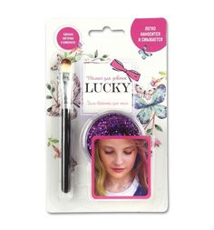 Гель-блестки Lucky фиолетовый с кисточкой, с 3 лет