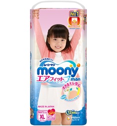 Подгузники-трусики Moony XL для девочек (12-17 кг) шт.