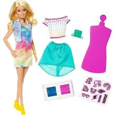 Кукла Barbie и раскраска Crayola Цветная печать (блонд)