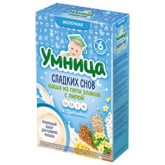 Каша Умница молочная 5 злаков с липой с 6 месяцев, 200 г