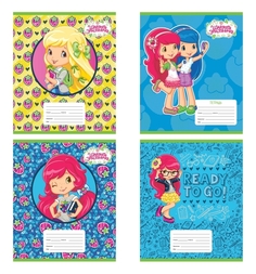 Тетрадь школьная А5 12л линейка Action Strawberry Shortcake Action!