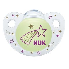 Соска-пустышка Nuk Night&Day Комета силикон, 0-6 месяцев