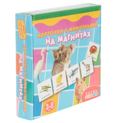 Развивающая игра Дрофа Магнит в коробке. Карточки с животными на Магнитах