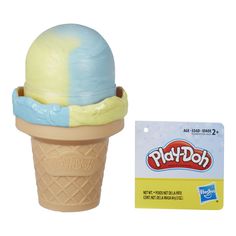 Набор для лепки из пластилина Play-Doh Мороженое желто-голубое