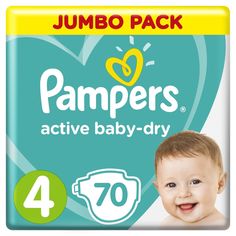 Подгузники Pampers Active Baby-Dry Размер 4 (Maxi) (9-14 кг) шт.