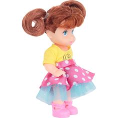 Кукла Игруша розовая юбка, желтый топ