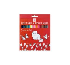 Карандаши цветные Ваш Канцтоварищ Кот Саймона (24 цв)