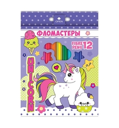 Фломастеры Hatber Смешные единороги 12 цветов