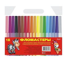 Фломастеры Hatber Игрушки-зверюшки (18 цв)