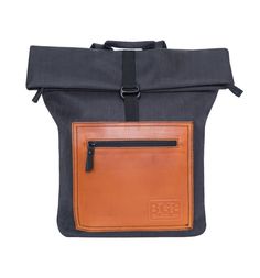 Рюкзак молодежный Grizzly черный с оранжевым