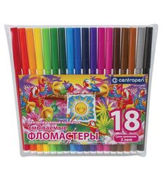 Фломастеры Centropen Птицы 18 цветов