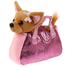 Игрушка мягкая Мой питомец Собака в розовой сумочке