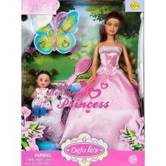 Игровой набор Defa Мама+дочка с пони и аксессуарами, в розовом платье