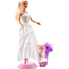 Игровой набор Defa Мама+дочка с пони и аксессуарами, в белом платье