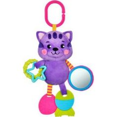 Подвеска Жирафики с силиконовым прорезывателем и зеркальцем Котик