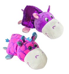 Мягкая игрушка Вывернушки 1Toy Блеск Жираф-Бегемот 30 см