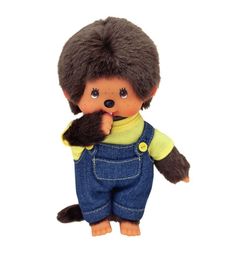 Мягкая игрушка Monchhichi Мальчик в комбинезоне и желтой футболке 20 см