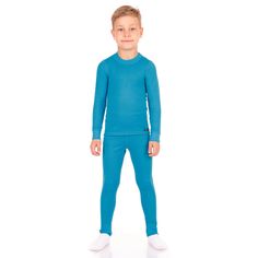 Комплект Джемпер/кальсоны Lynxy Woolly бирюзовый/голубой