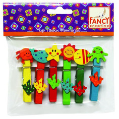 Набор деревянных прищепок Fancy Creative Морской Мир 10 x 72 мм 6 шт