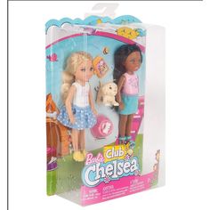 Игровой набор Barbie Челси блондинка в голубой юбке, брюнетка в бирюзовой юбке 14 см