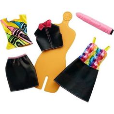 Игровой набор Barbie Раскрась наряды Crayola оранжевыый и розовый