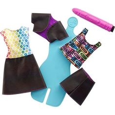 Игровой набор Barbie Раскрась наряды Crayola голубой и сиреневый