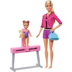 Игровой набор Barbie Спортивная карьера Тренер по гимнастике блондинка