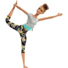 Кукла Barbie Безграничные движения Брюнетка в серой футболке