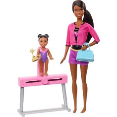 Игровой набор Barbie Спортивная карьера Тренер по гимнастике брюнетка