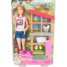 Игровой набор Barbie Профессии В синих шортах и розовой футболке