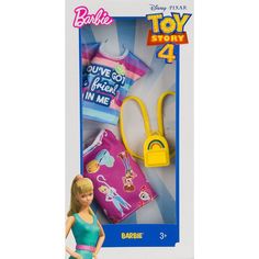 Одежда Barbie Коллаборации Желтый рюкзак, фиолетовая юбка с героями