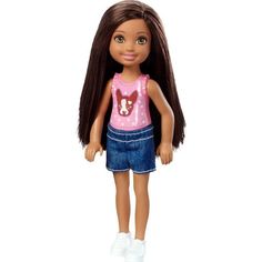 Кукла Barbie Barbie Club Chelsea Шатенка с длинными волосами 13.5 см