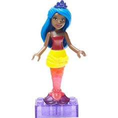 Кукла Mega Bloks Барби с синими волосами с диадемой, 6 дет.