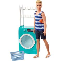 Кукла Barbie Кен и набор мебели Кен в прачечной