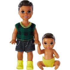 Кукла Barbie Братья и сестры с малышом в желтом подгузнике