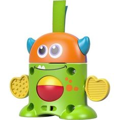Развивающая игрушка Fisher-Price Мини-монстрик, зелено-оранжевый 10 см