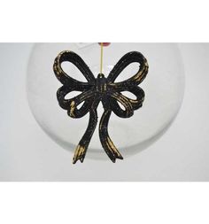 Елочное украшение Winter Wings Бант барокко черный/золотой 12 см