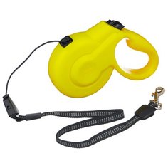Поводок-рулетка для собак Fida Styleash тросовая (S) желтый 5 м